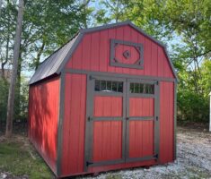 Red Lofted Barn with Transom Windows